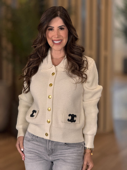 Celi Ivory Sweater Top