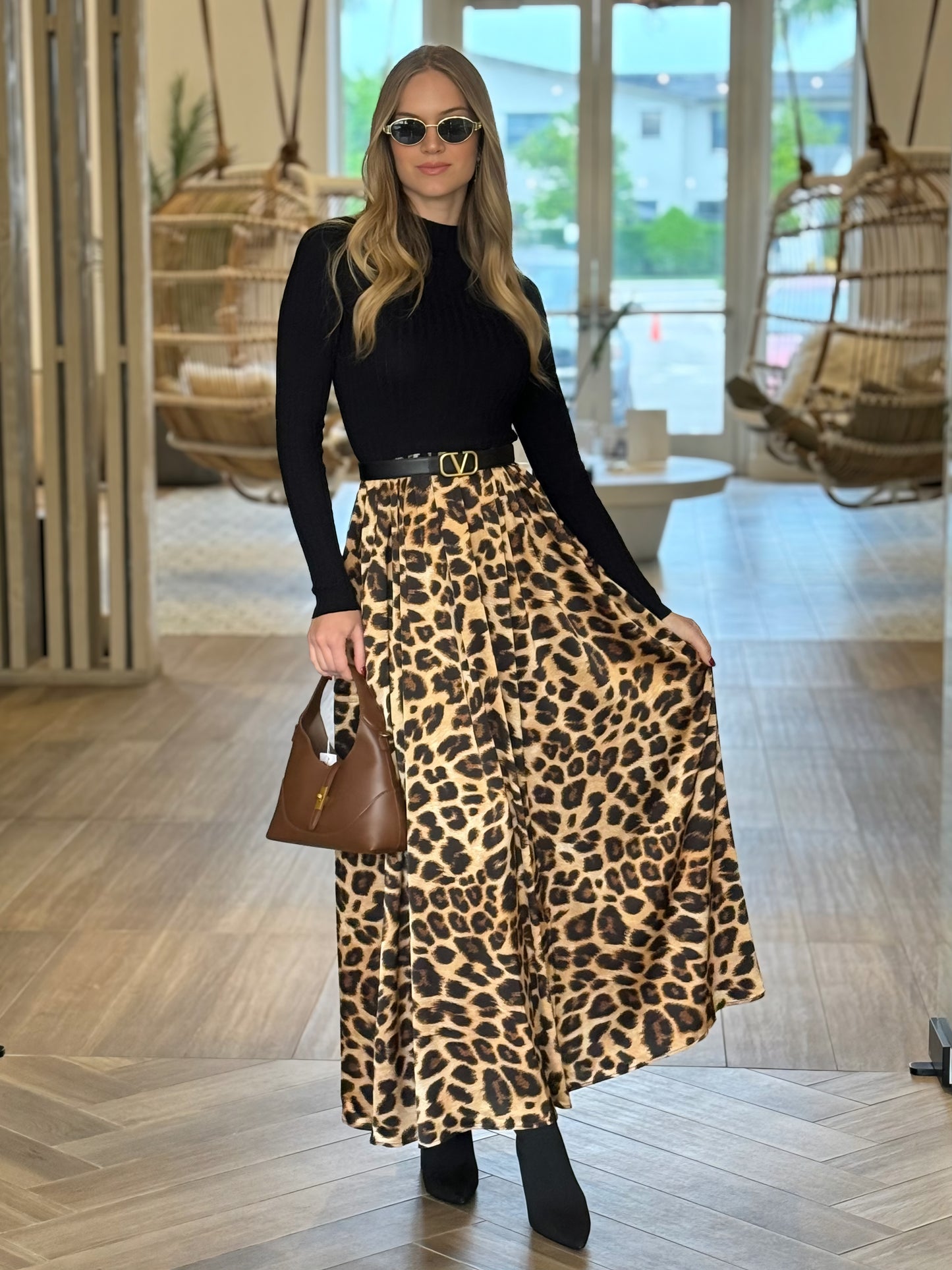 Martina Black/Leopard Dress