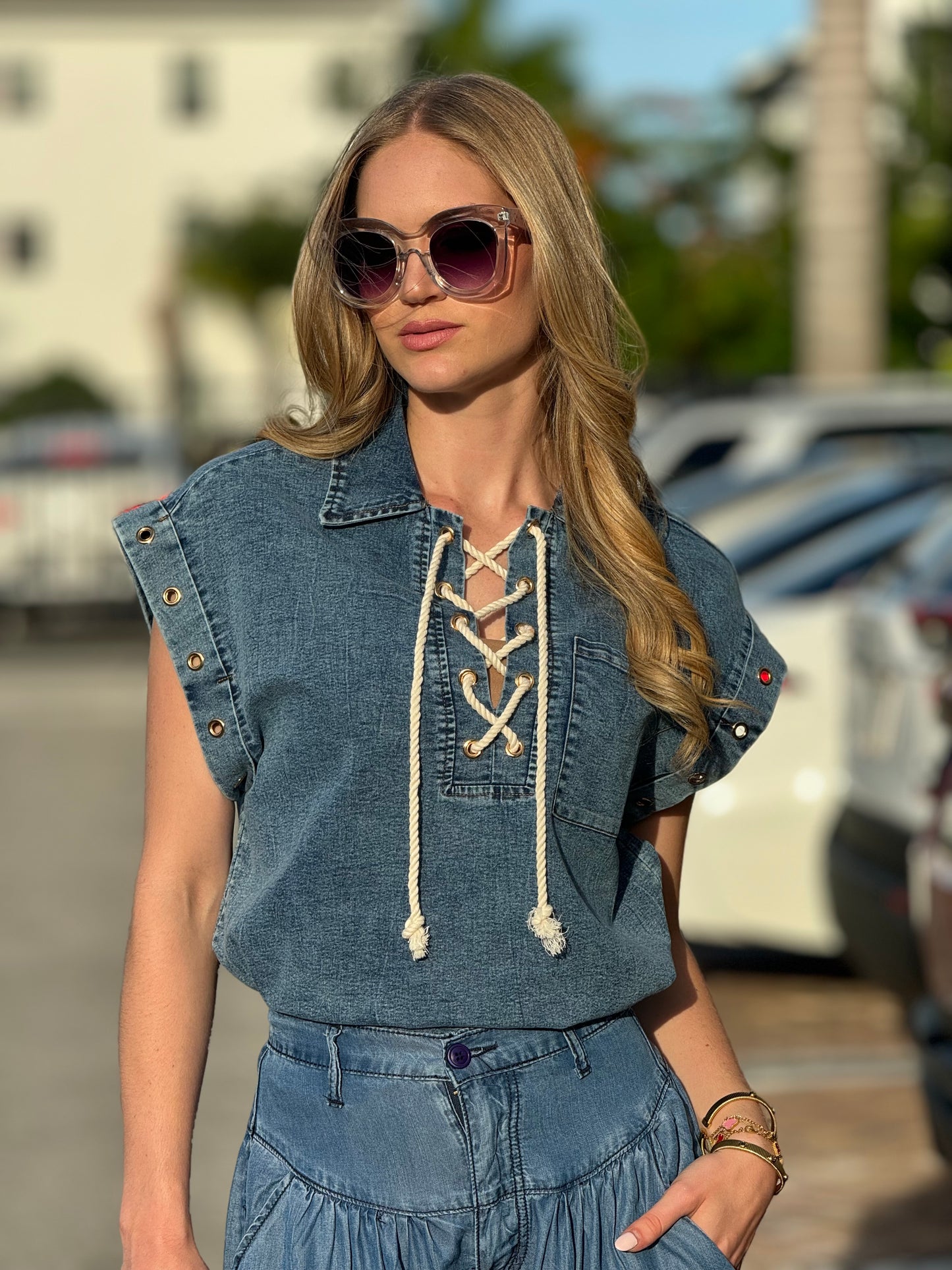 Karina Denim Rope Shirt