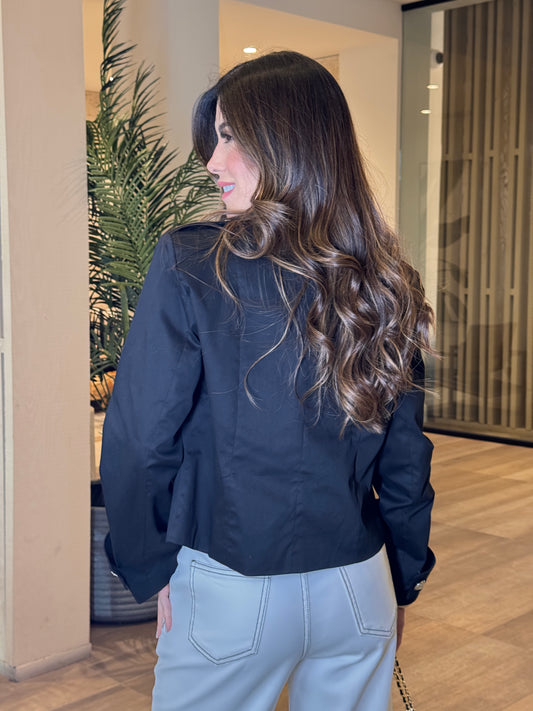 Liberty Black/Silver Studs Jacket Top
