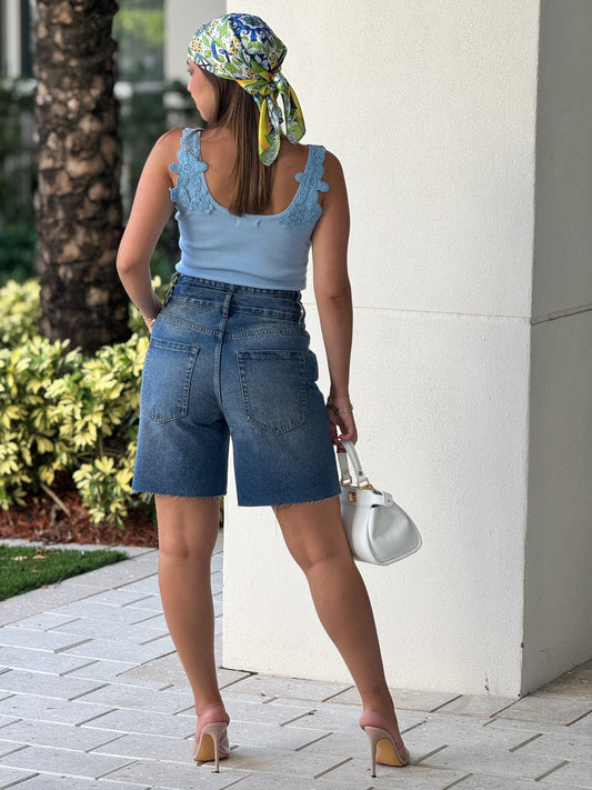 Gaia Blue Torchon Top