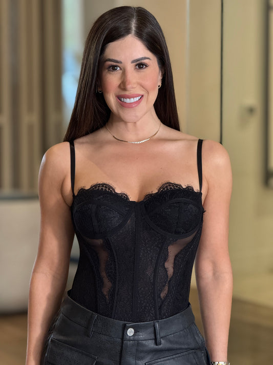 Brandy Black Lace Corset Top