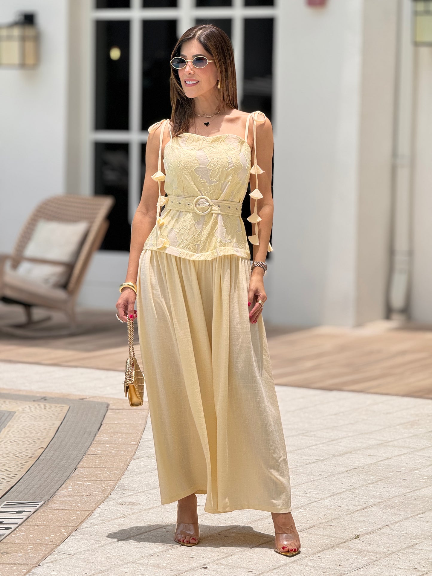 Voguish Yellow Lace Jumpsuit