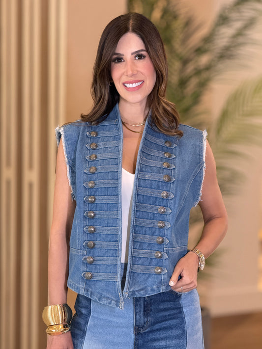 Liberty Daz Mid Denim Vest Top