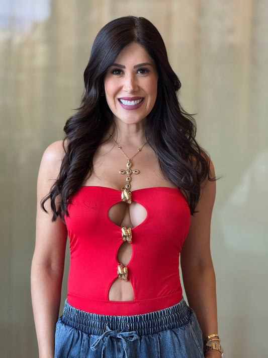 Roma Red Spheres Bodysuit