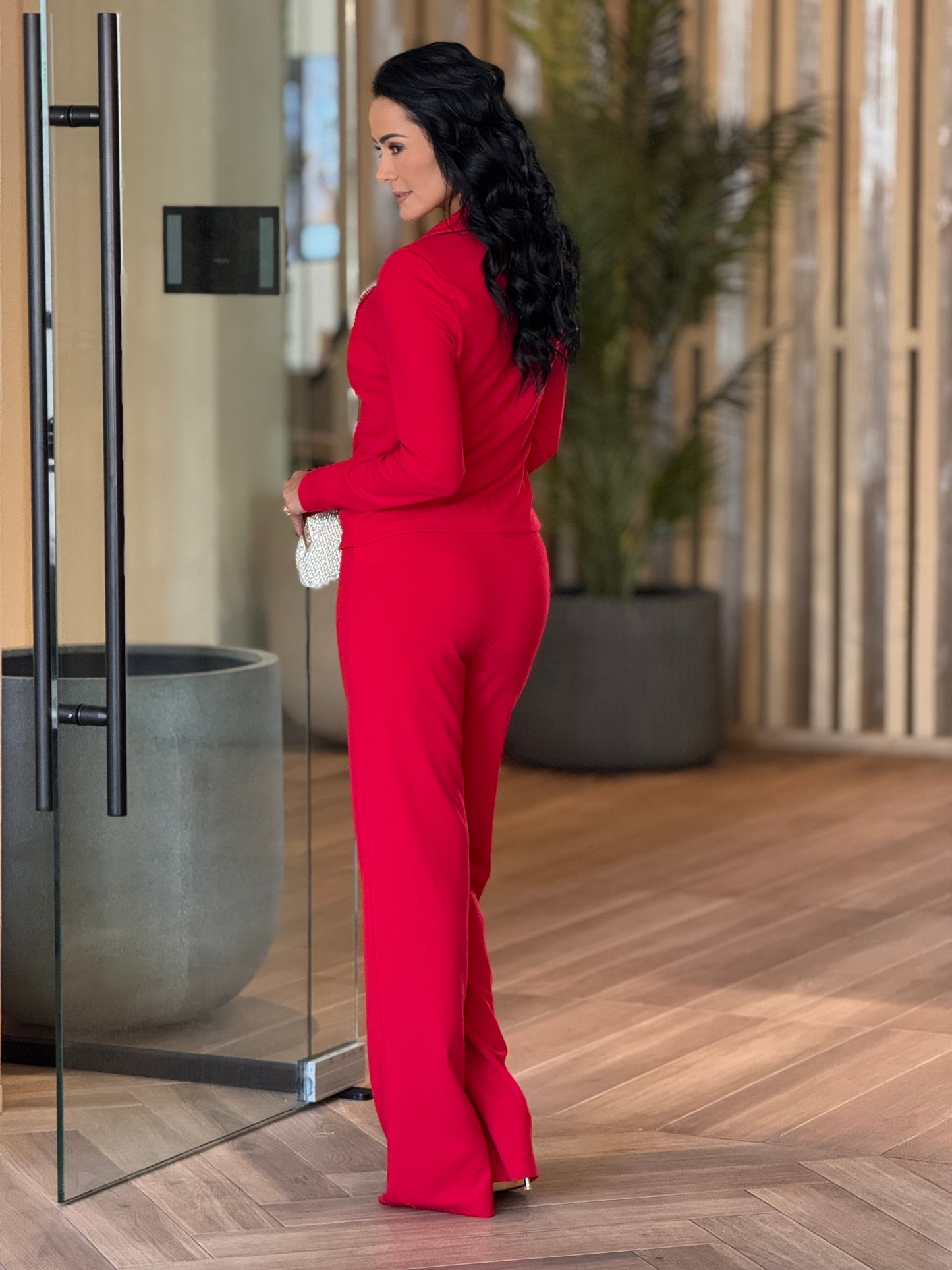 Valentine Red Rhinestone Blazer Set