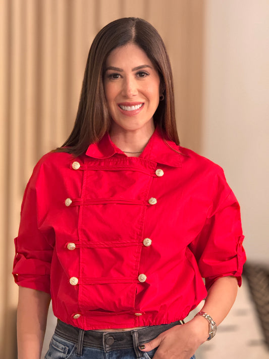 Pastel Red Napo Shirt Top