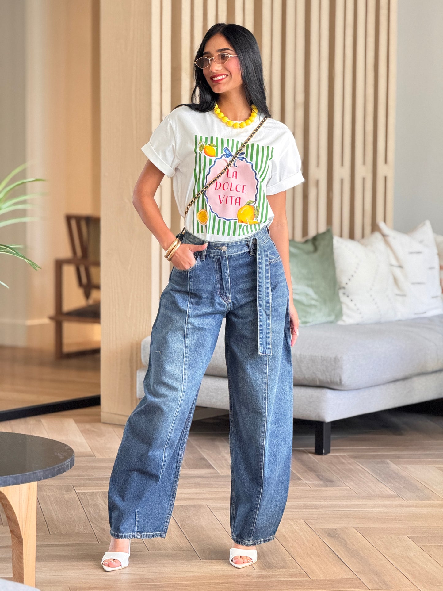 French Demim Stiff Barrel Pants