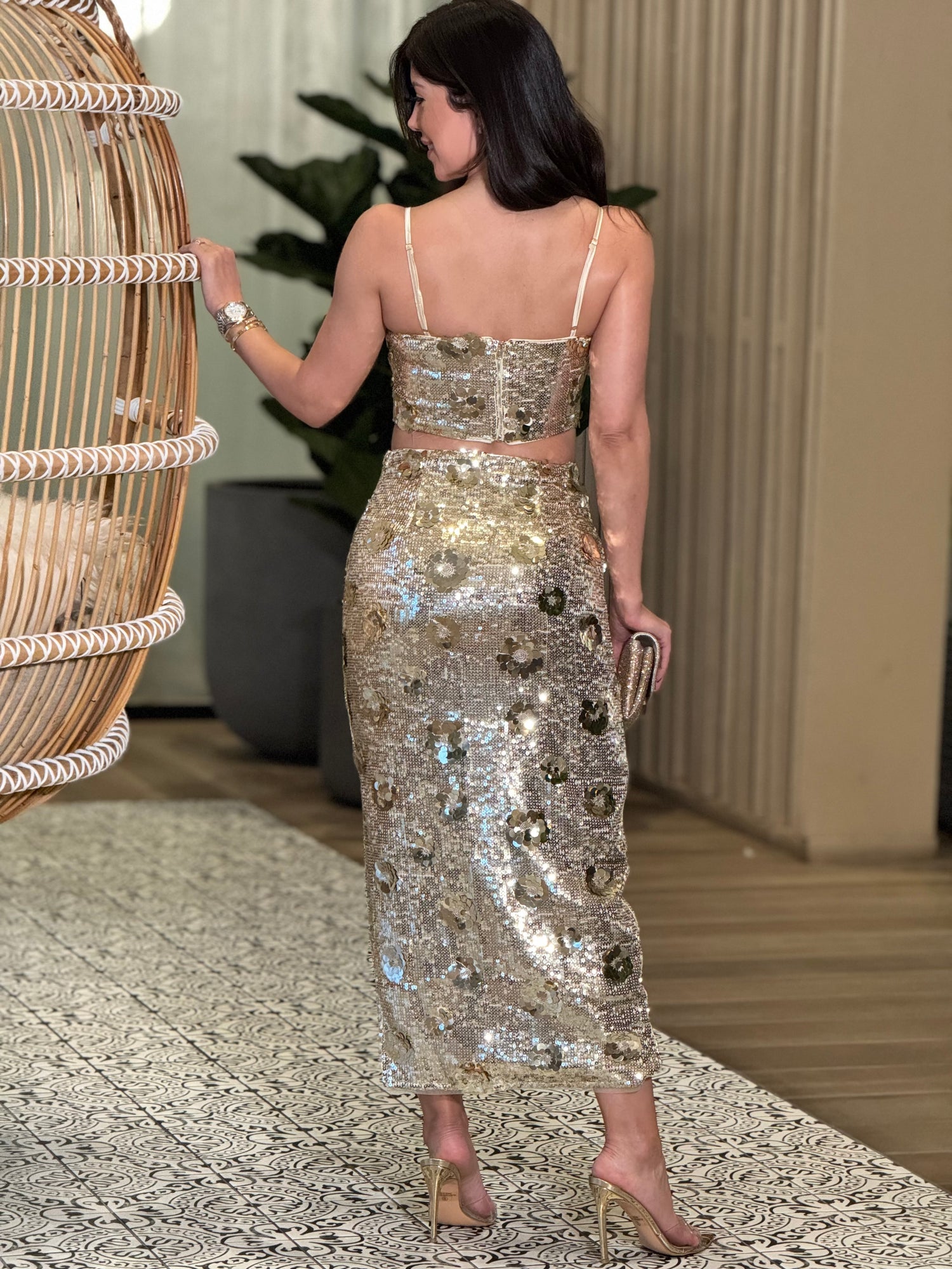 Angelica Gold Sequin Skirt Set Gala Angelica Gold Sequin Skirt Set Gala
