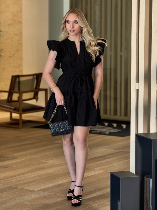 Strut Black Ruffle Dress