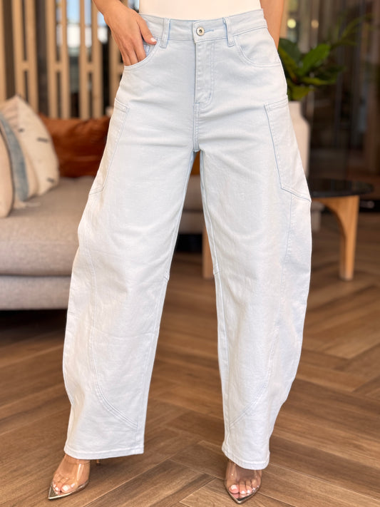 Balbina Blue Pastel Barrel Jeans
