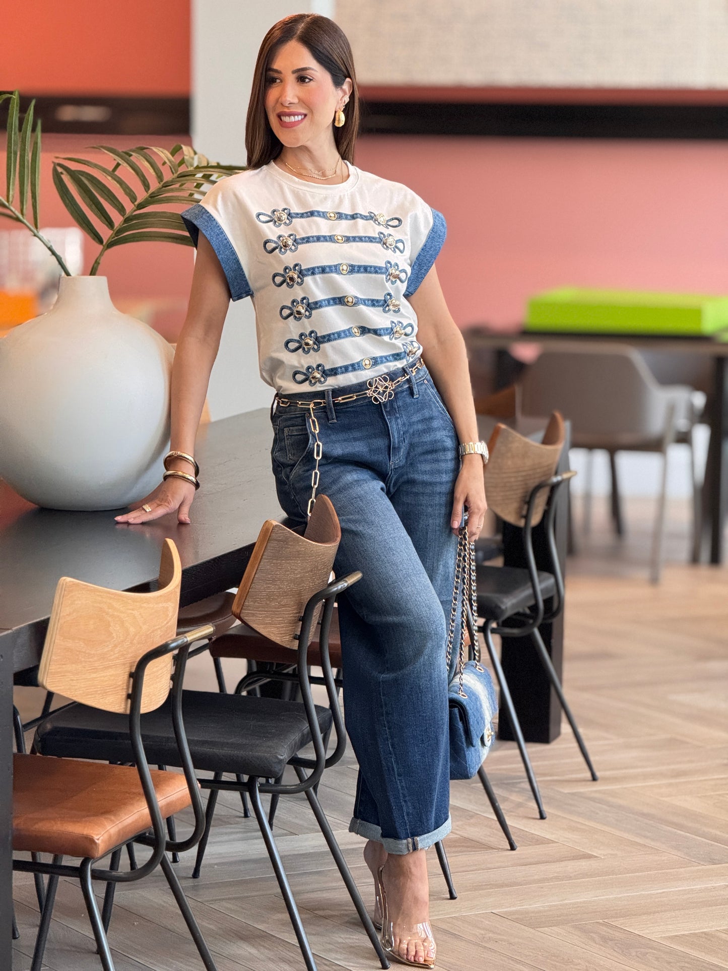 Risen Dark Denim Boot Barrel Jeans