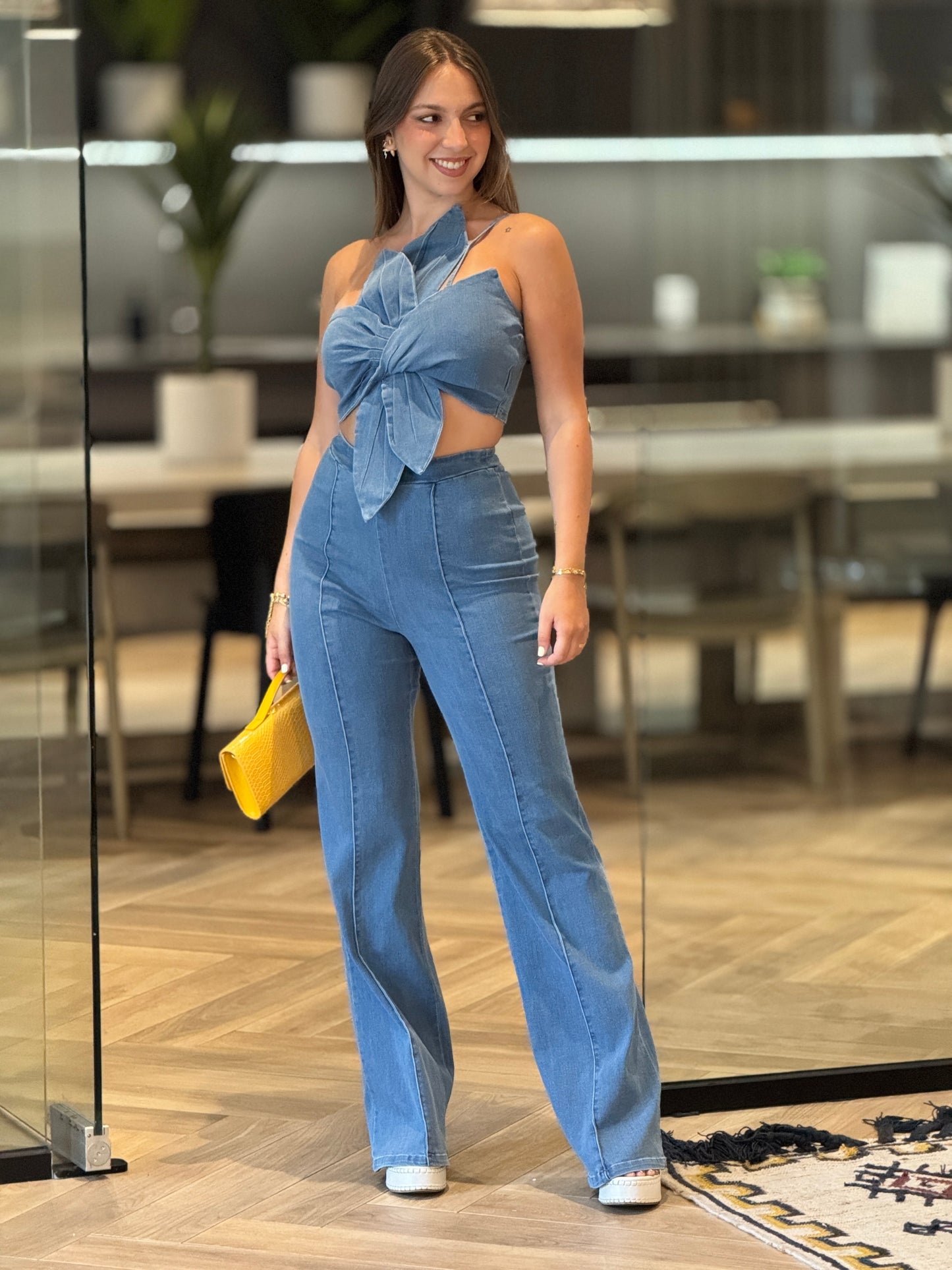 Valen Flower Denim Set