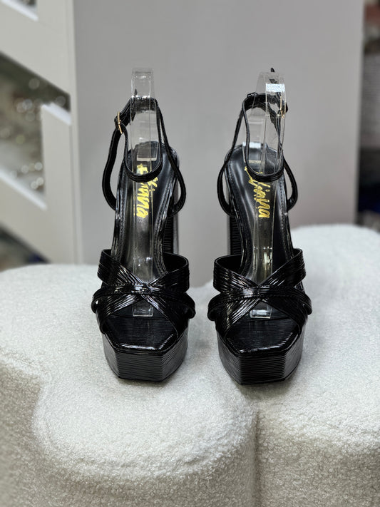 Gia Black Patent Heels