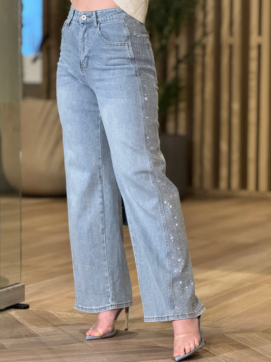 Kelly Light Wash Rhinestone Jeans