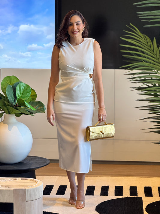 Ina White/Gold Dress Gala