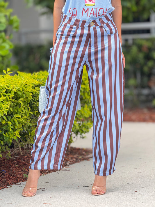 Dazzy Blue/Brown Lines Pants