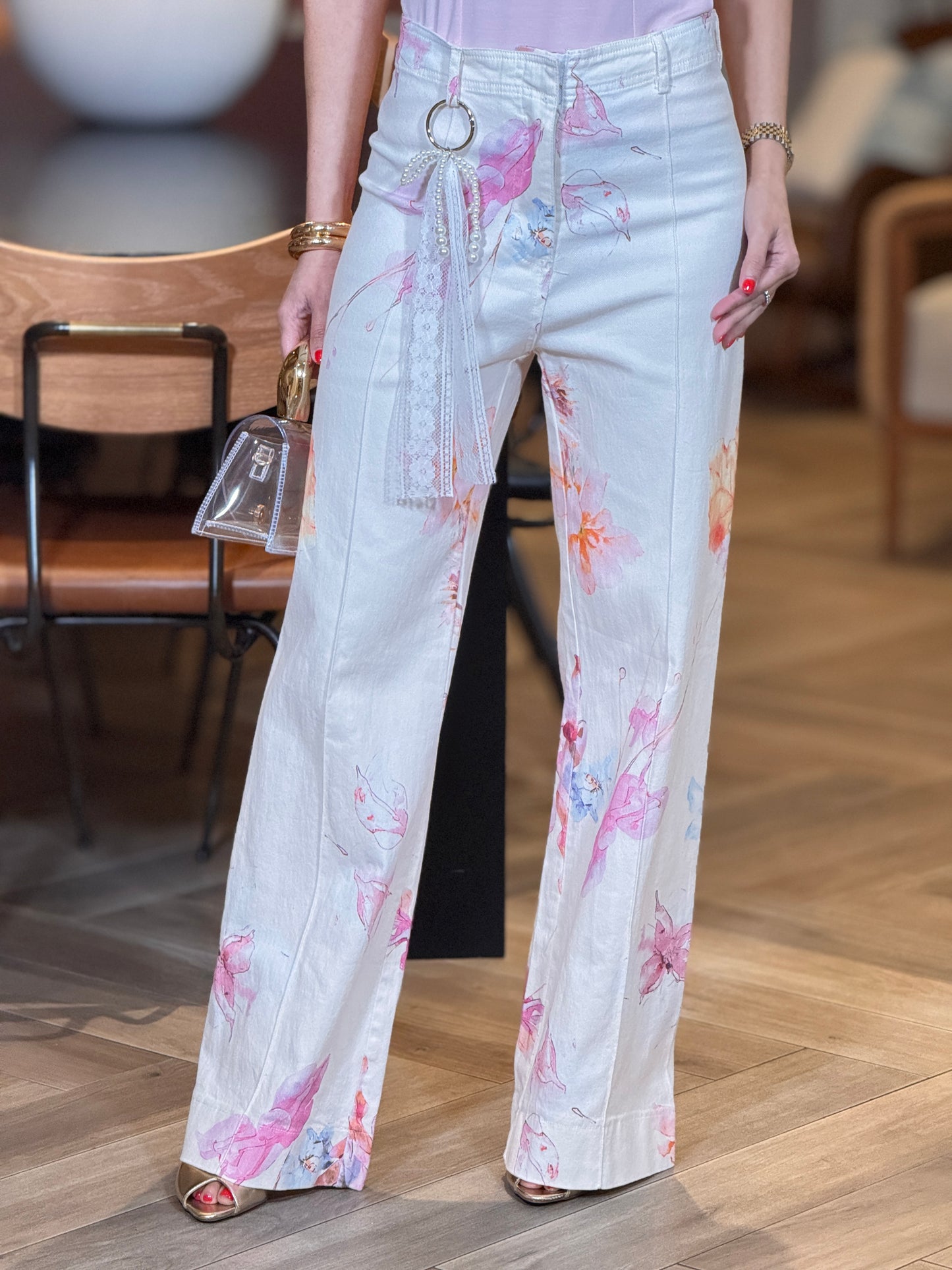 Liz Ivory/Pink/Orange Keychain Jeans