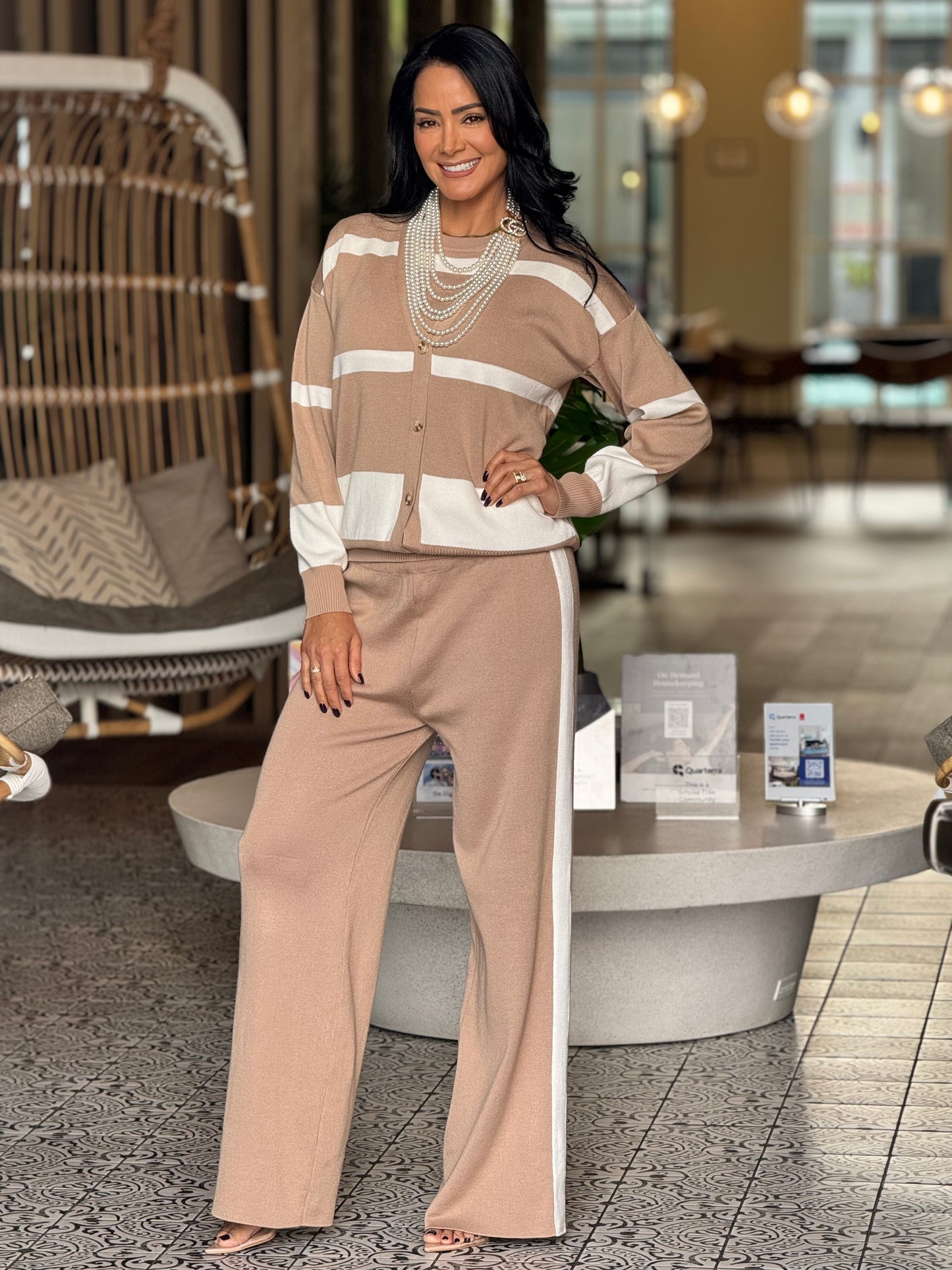 Norkys 3-Piece Beige Lines Set