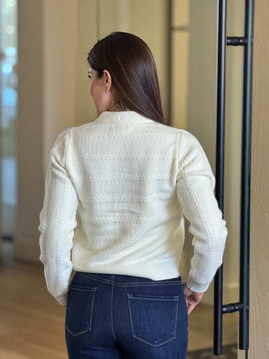 Rivera Yvory+Scarf Knitted Cardigan Top