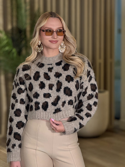 Amable Leopard Knitted Top