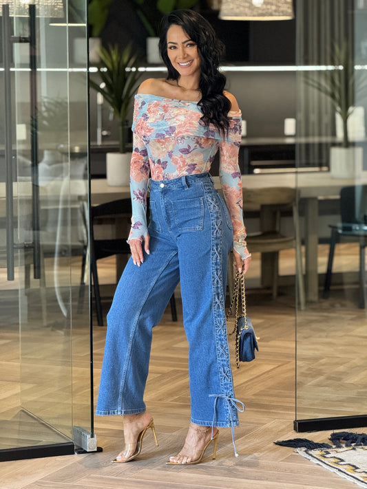 Miou Braid Denim Jeans