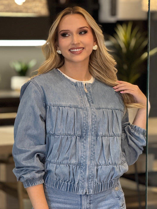 Aaron Denim Layers Jacket Top
