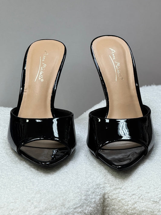 Trace Black Patent Sandals