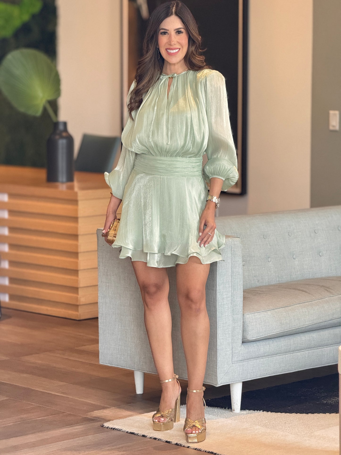 Swan Sage Chiffon Dress Gala