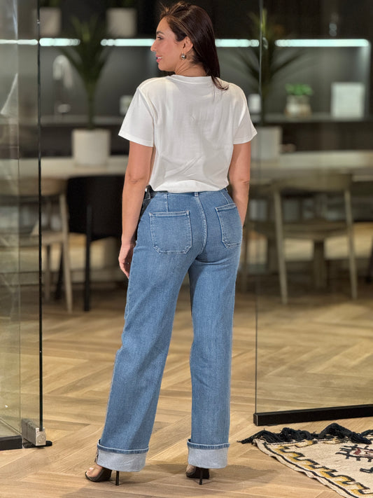 Miu White Rhinestone T-Shirt