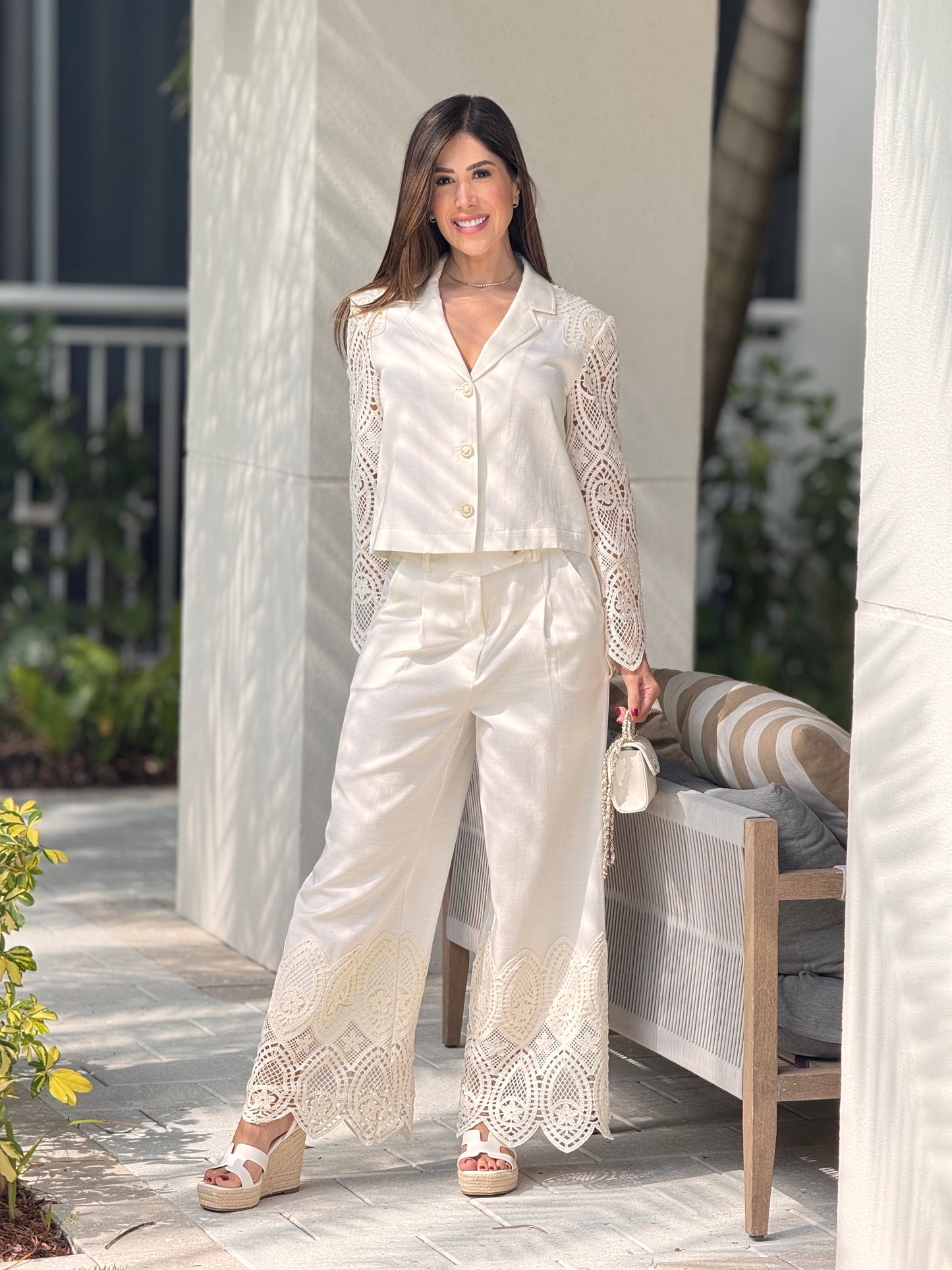 Current Ivory Torchon Jacket Set