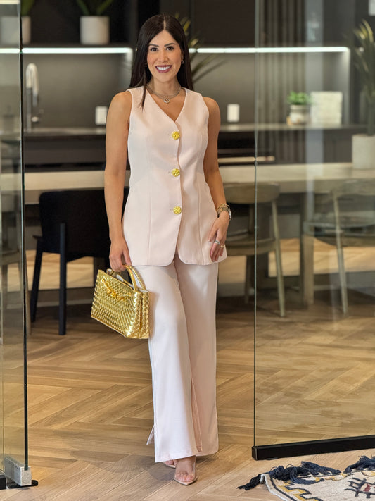Voguish Pink Vest Set