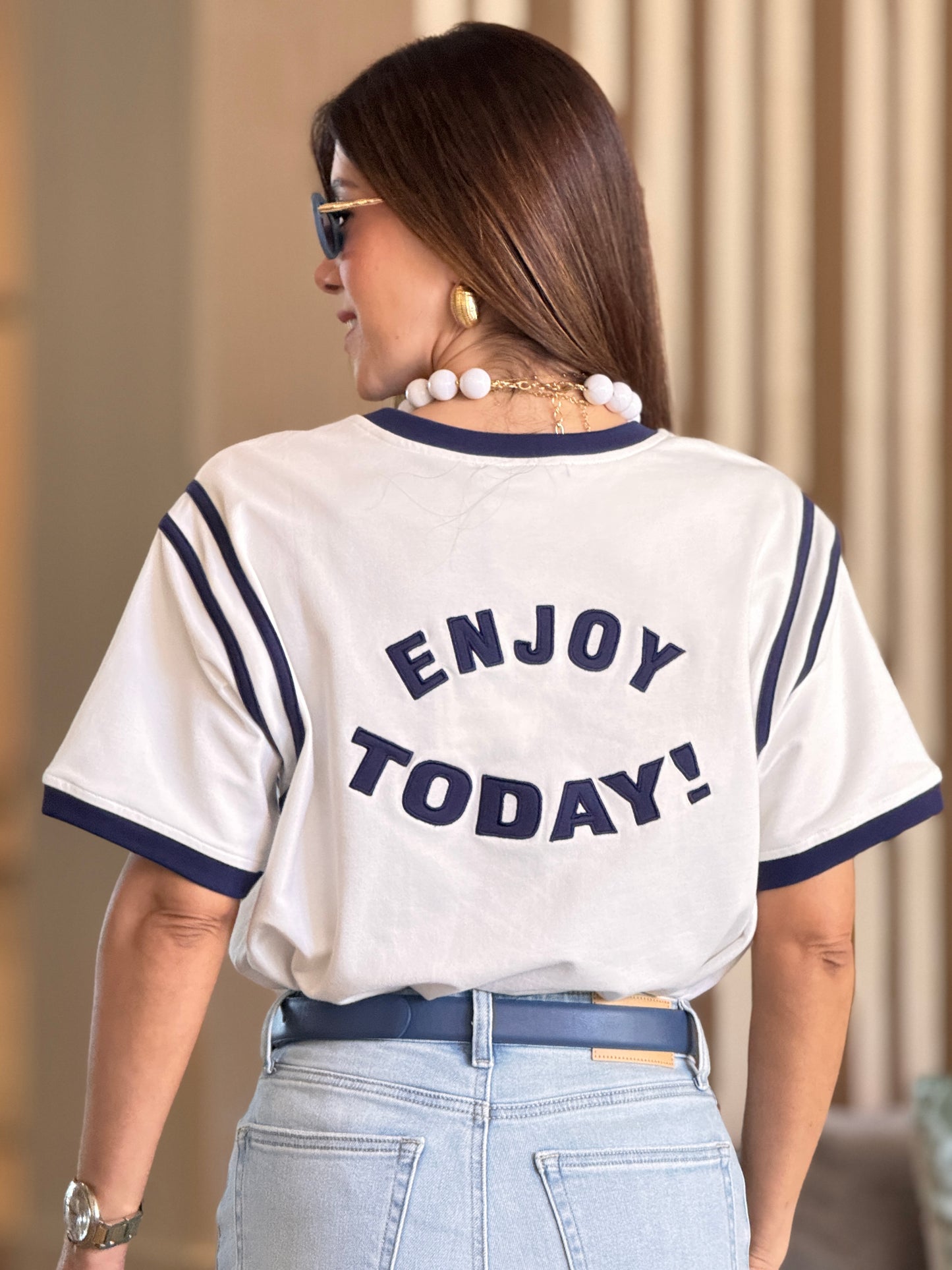 Amber Enjoy White T-Shirt