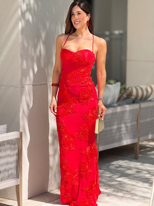 Mahara Scarlet Red Dress Gala