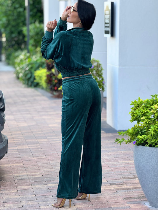 Poem Green Velvet Sport Set