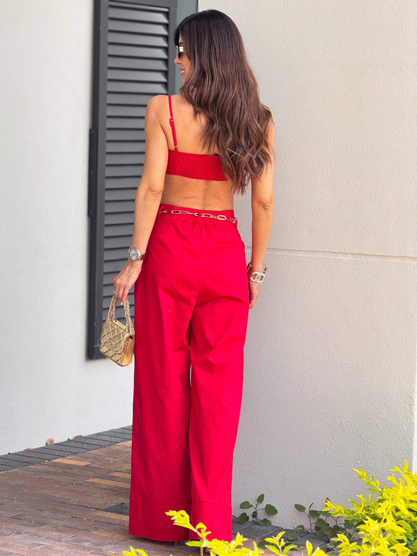 Lumi Red Ruffle Crop Set