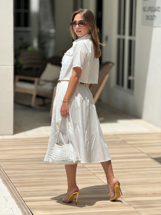 Rosetta White Skirt Set