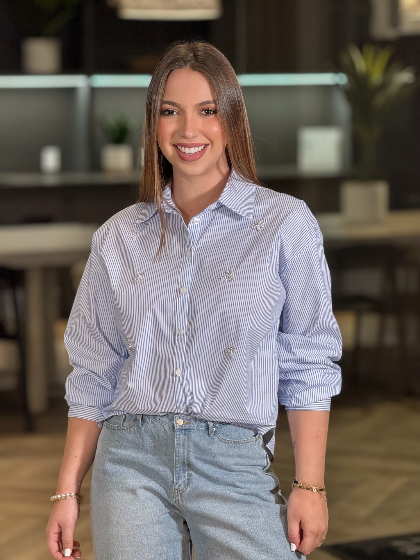 The Bow Blue Lines Shirt