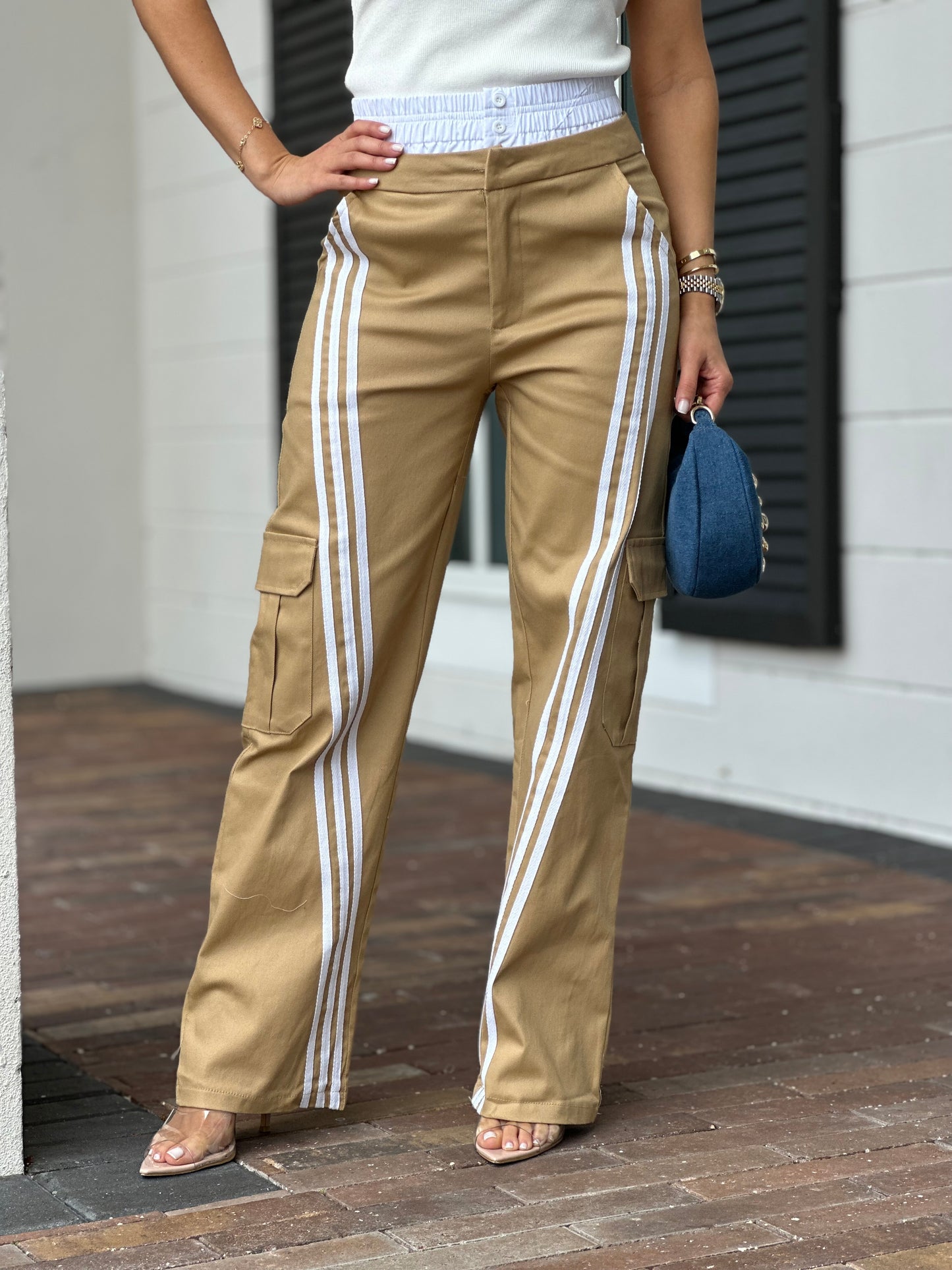 Trend Beige Stripes Pants