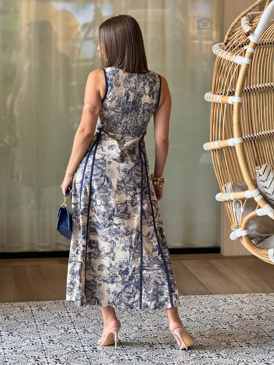 Dory Navy Print Dress