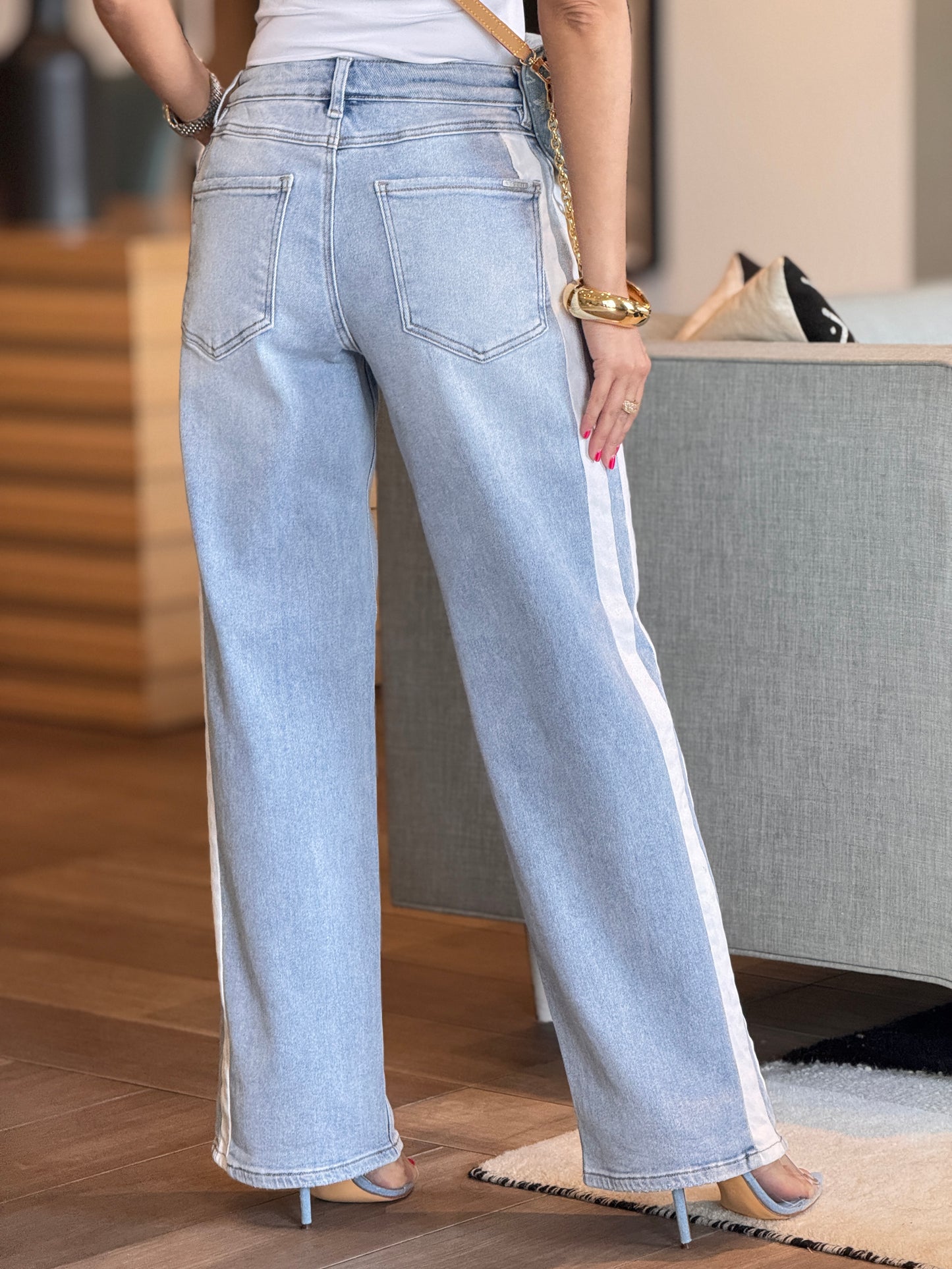 Risen Denim/White Side Lines Jeans
