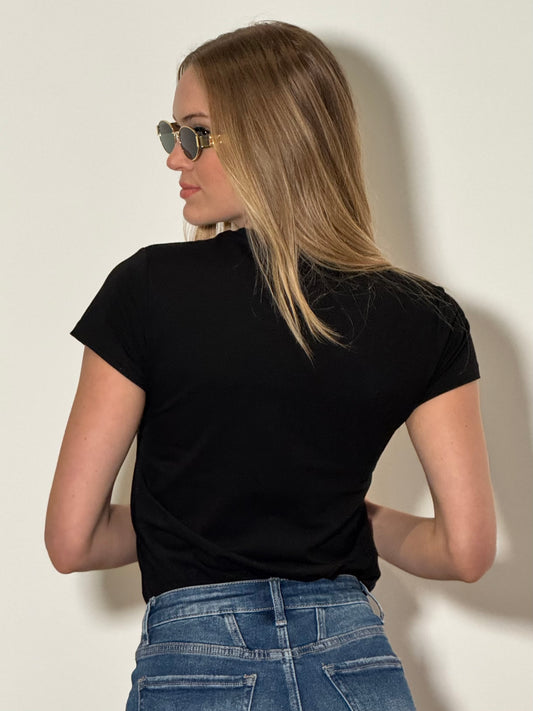 Marfa Embroidered T-Shirt (Black-White)