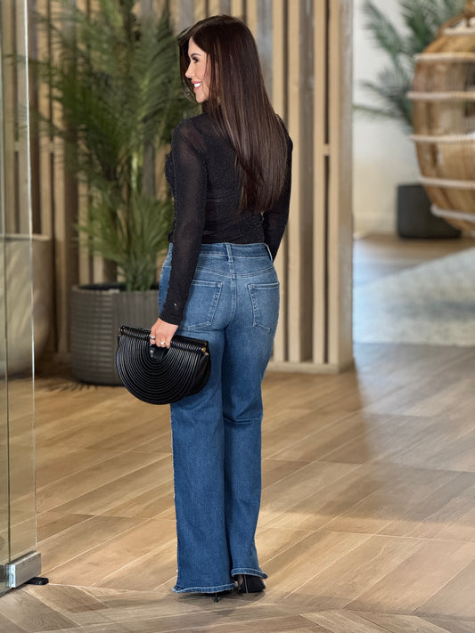 Roma Rhinestones Cutout Jeans