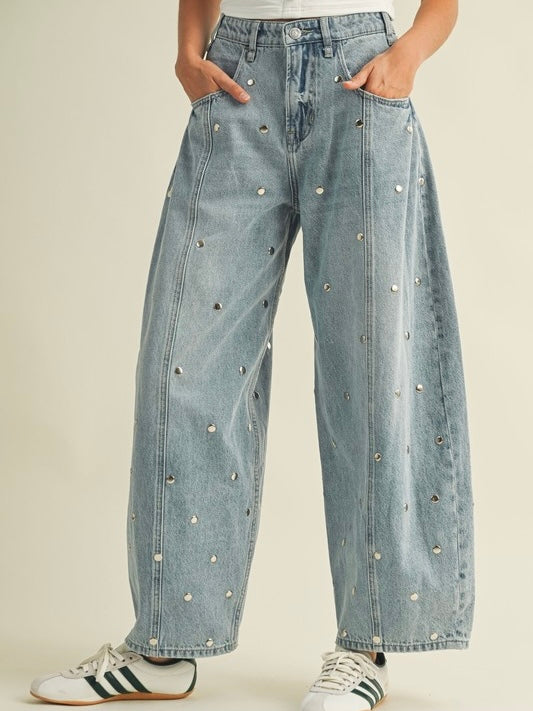 Klaire Light Denim Studs Jeans