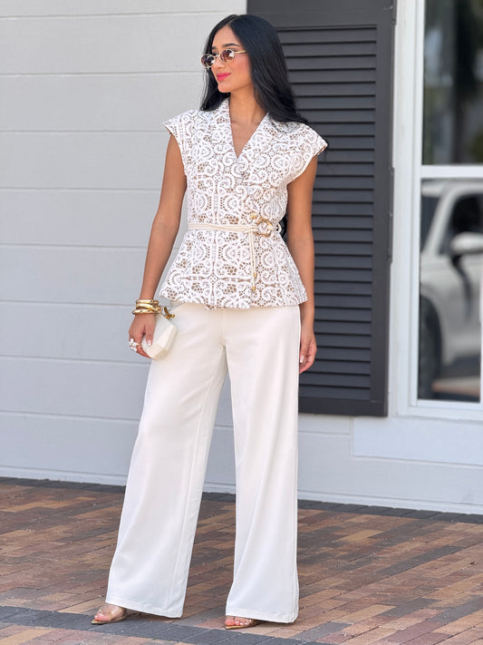 Chic White Torchon/Solid Set
