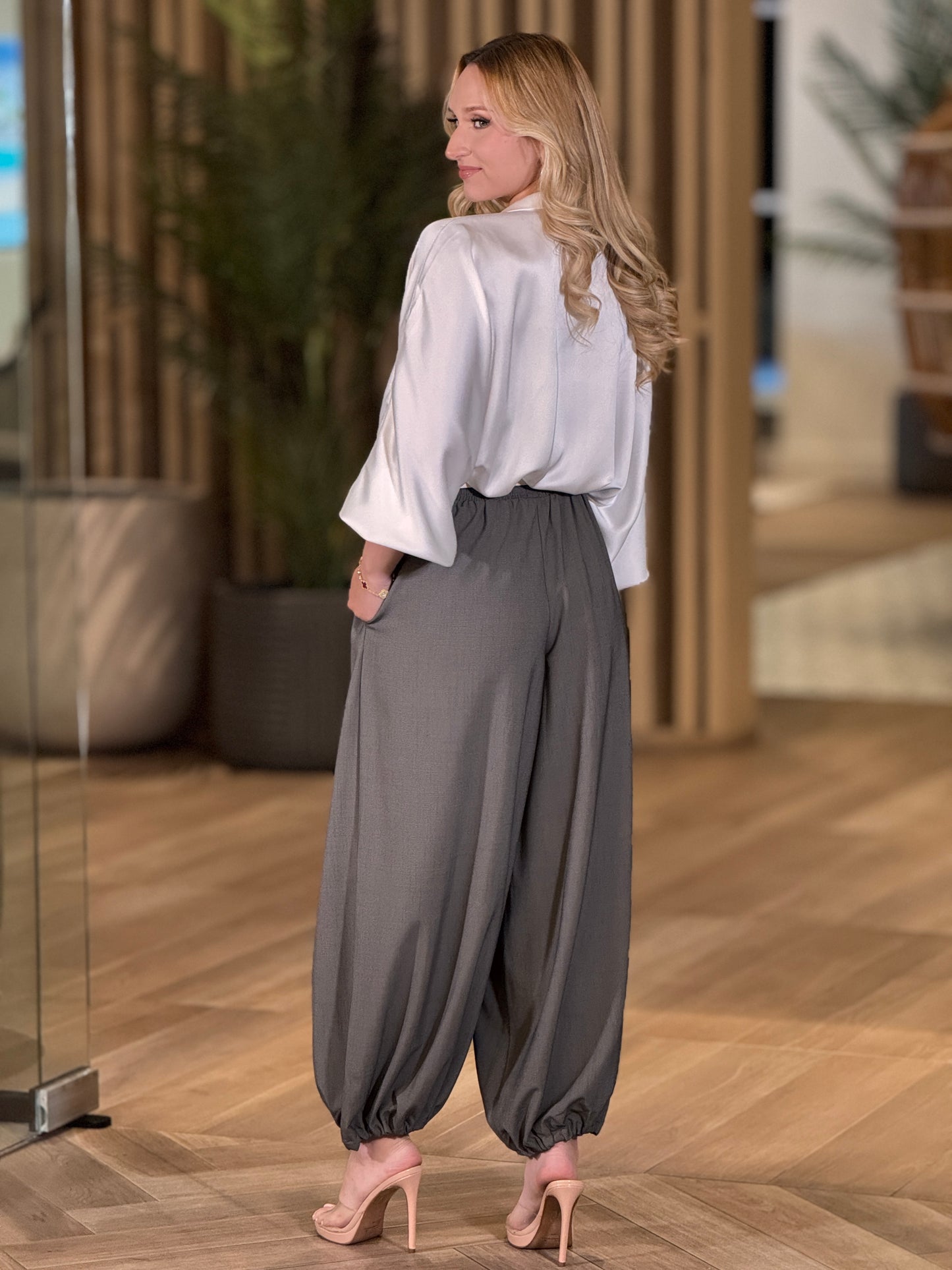 Cactus Gray Plaid Pants