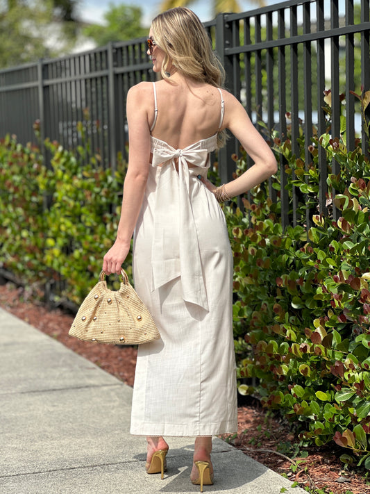 Gardenia Beige Flowered Dress