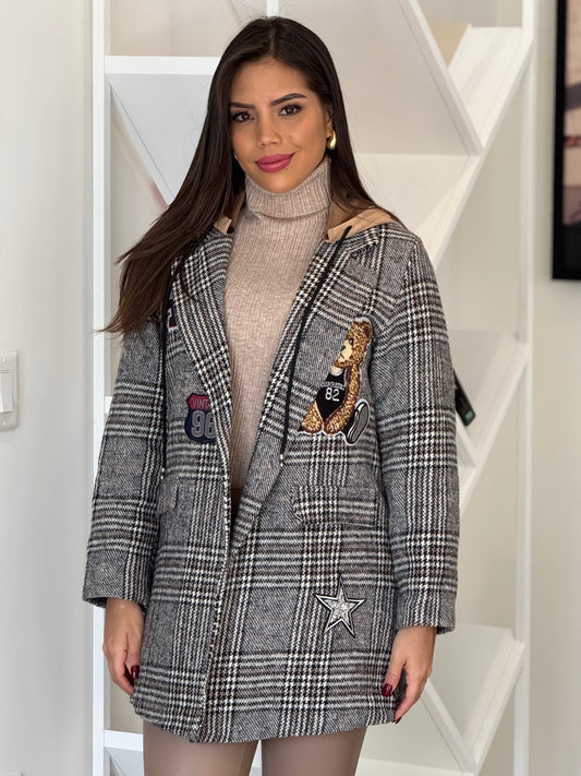 The Bear Hooded Tweed Blazer