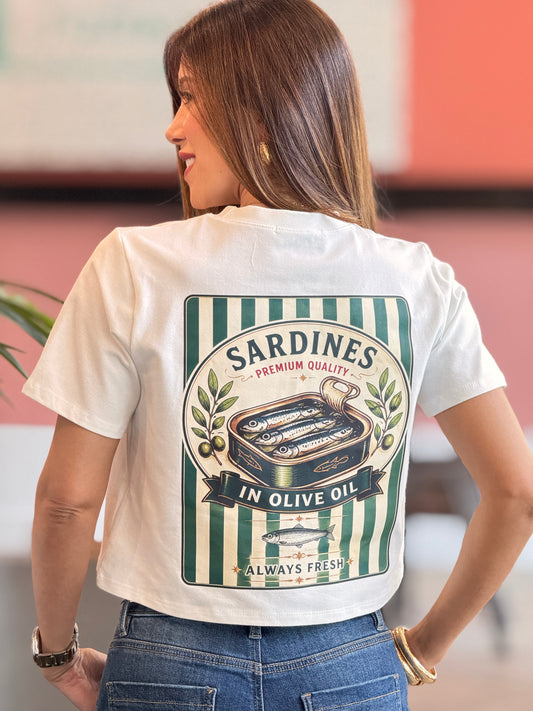 Sardines in Olive Oil White T-Shirt
