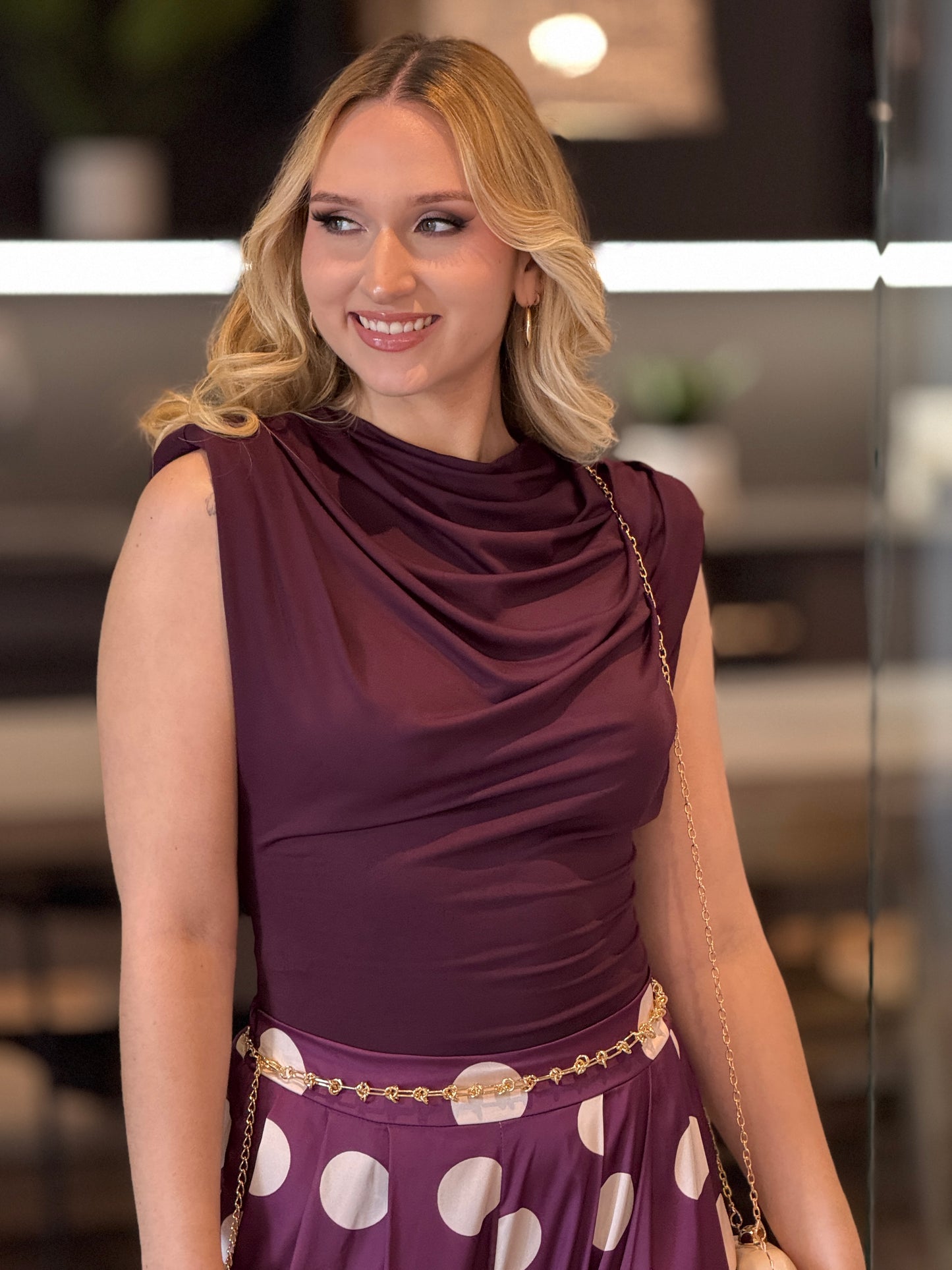 Italian Burgundy Padded Top